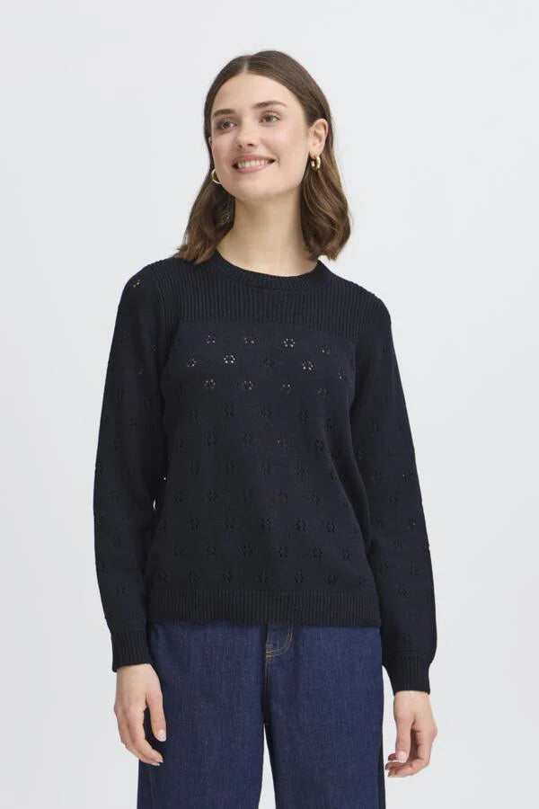 Katalin Navy Knit Sweater by Fransa