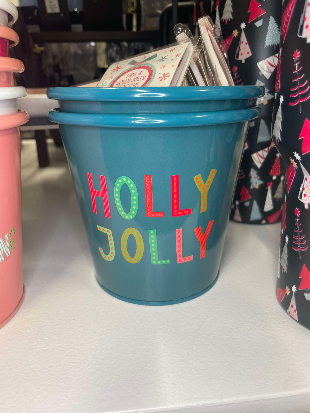 Holiday Planters - pink, blue, white, stripes