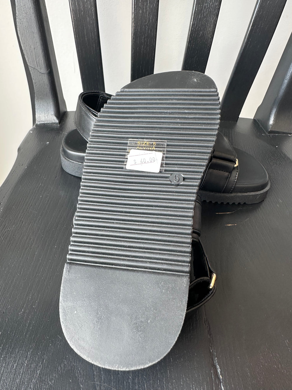 Alvina Black Sling Sandal