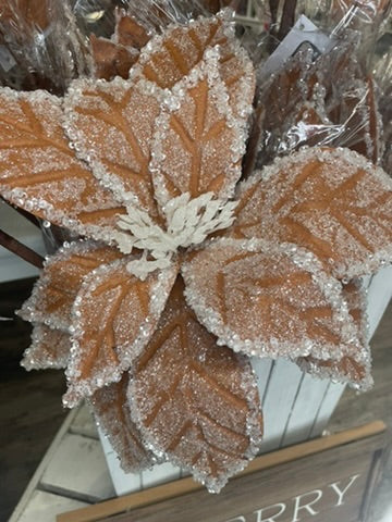 Gingerbread Poinsettia Spray