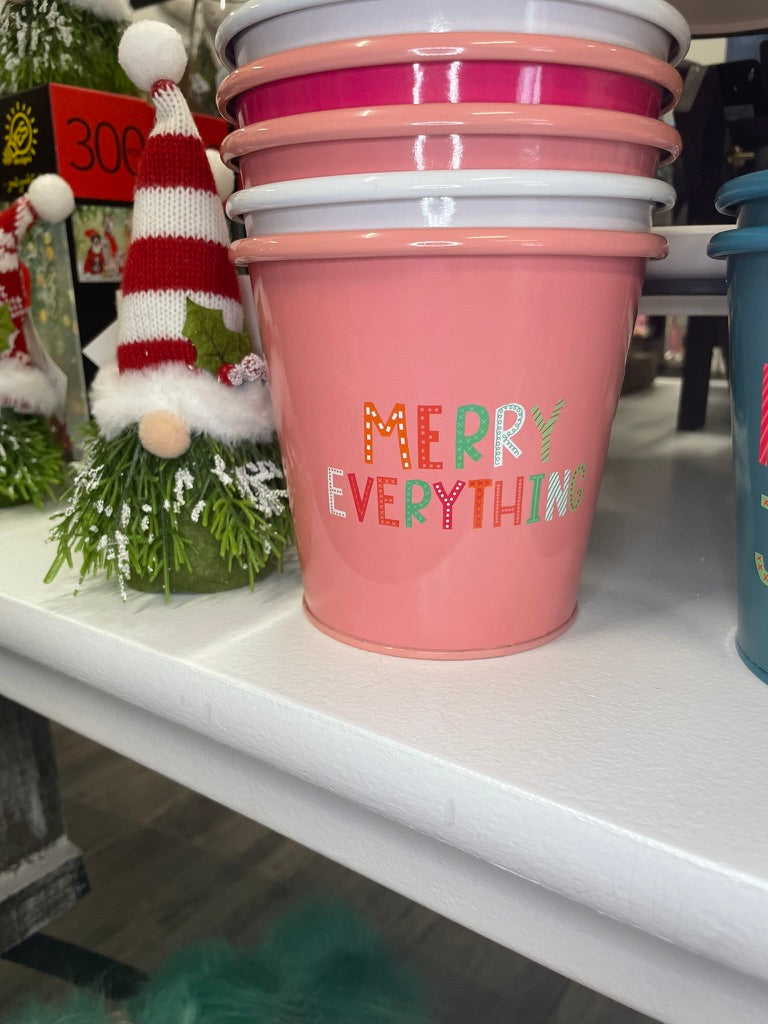 Holiday Planters - pink, blue, white, stripes