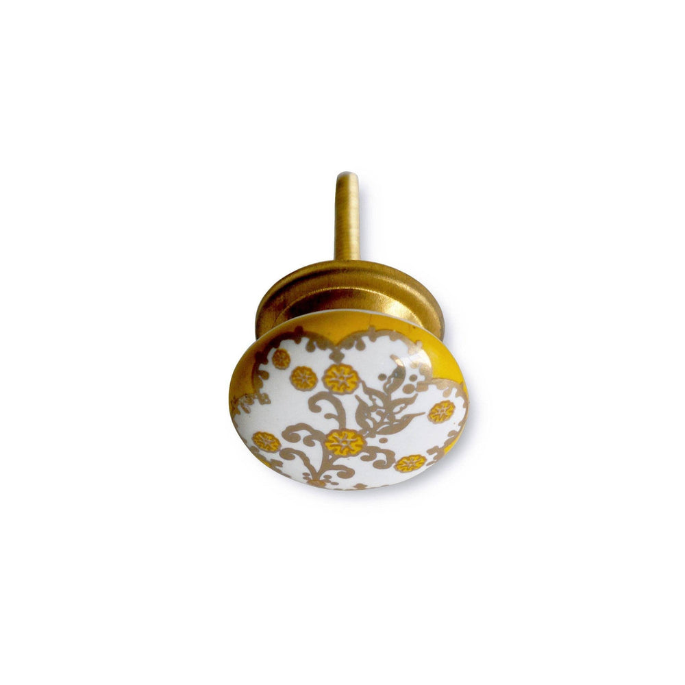 Floral Design Ceramic Knob | NACH
