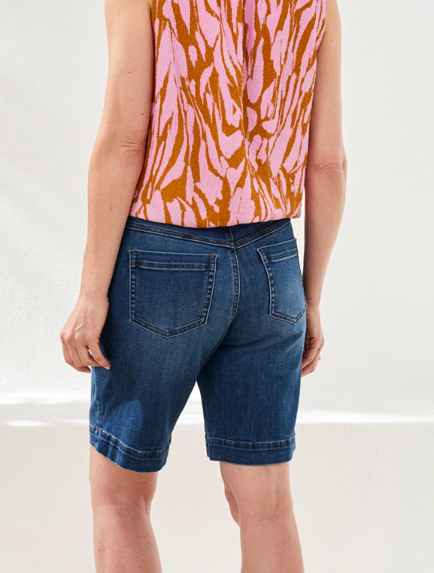 Audrry Pull On Wide Jeans Bermuda by Tribal
