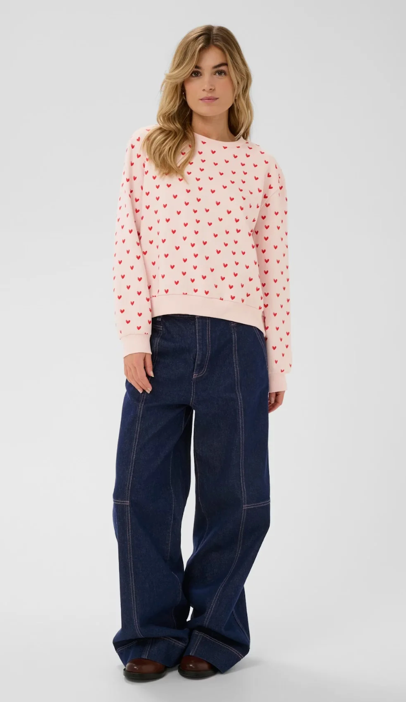 Pamma Pink Heart Sweatshirt | Saint Tropez