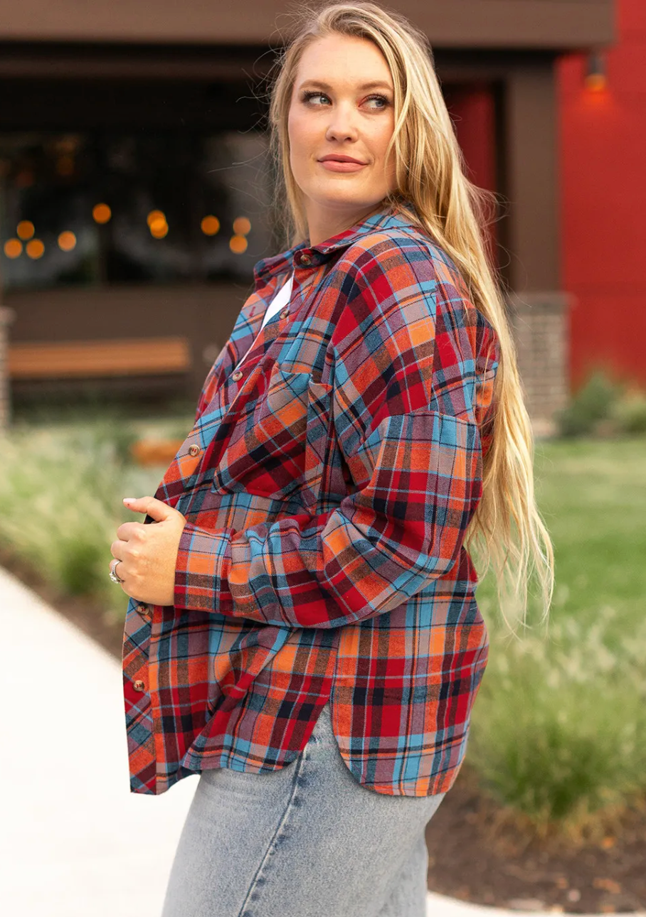 Red Plaid Button Up Shirt