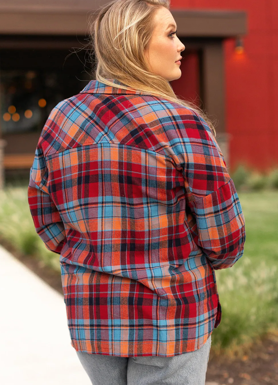 Red Plaid Button Up Shirt