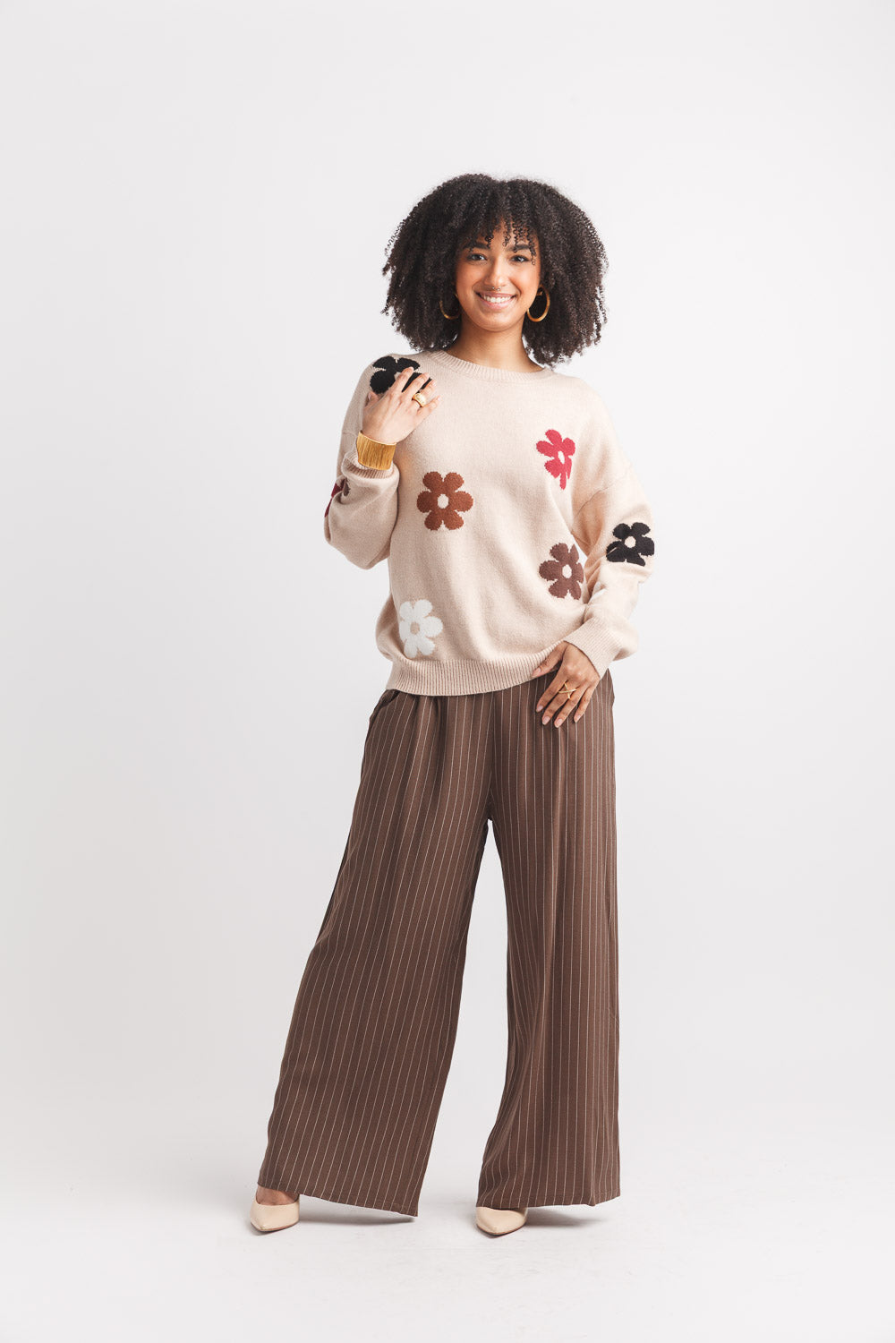 Daisy Flower Knit Sweater