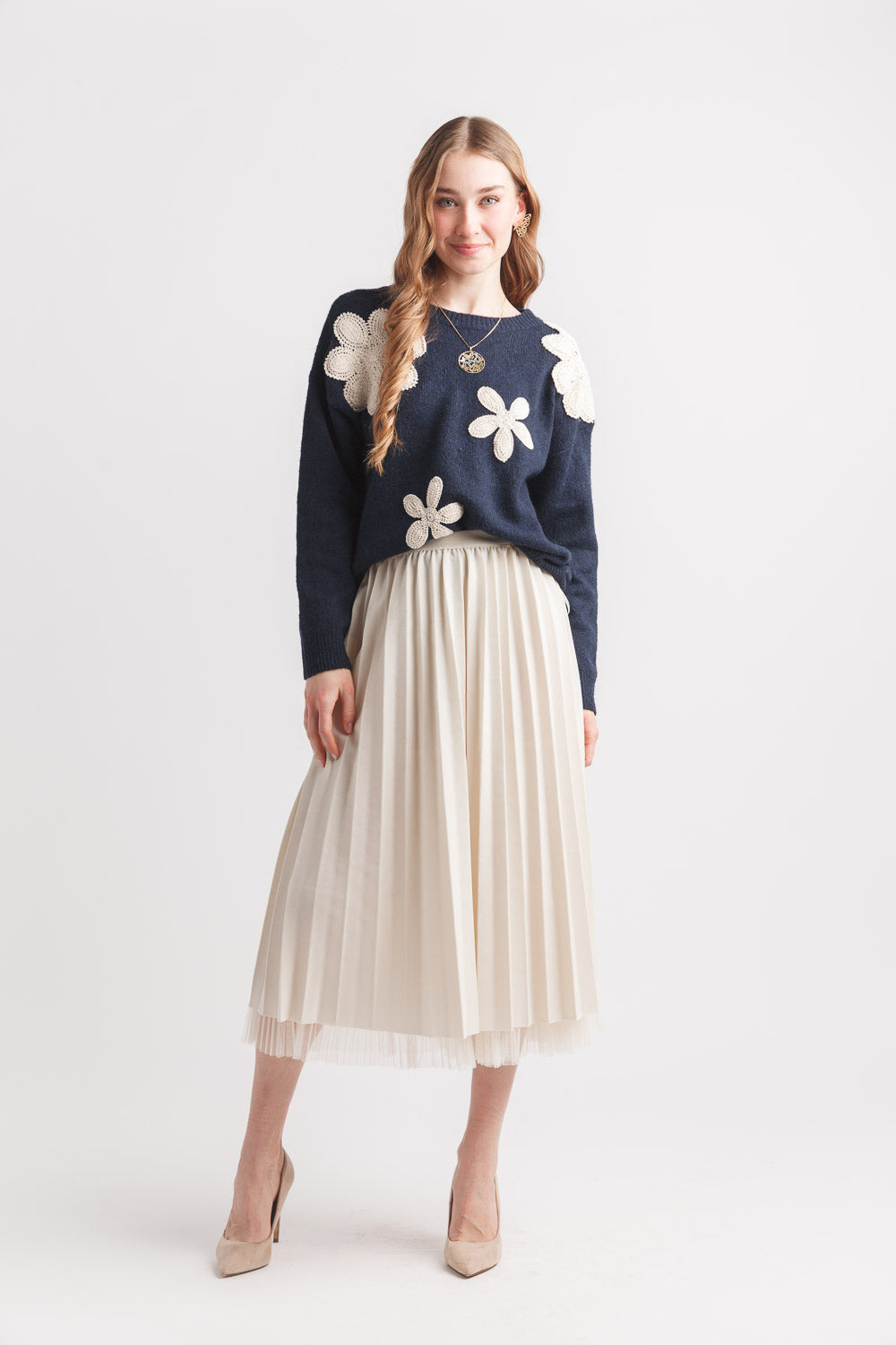 Crochet Floral Sweater