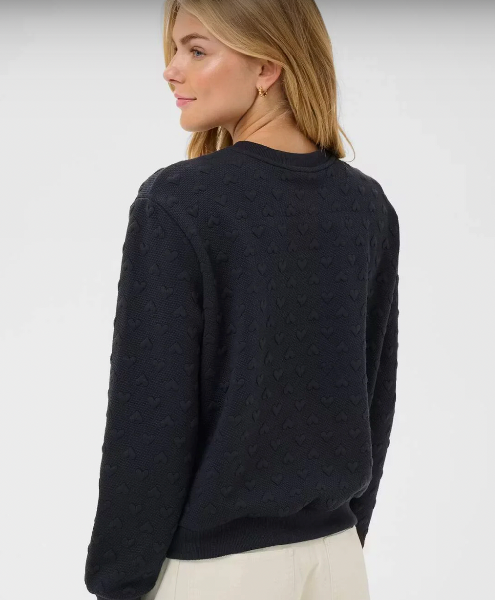 Padmia Embossed Heart Sweatshirt in Midnight Sky