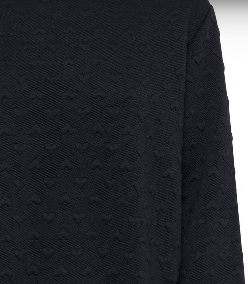 Padmia Embossed Heart Sweatshirt in Midnight Sky