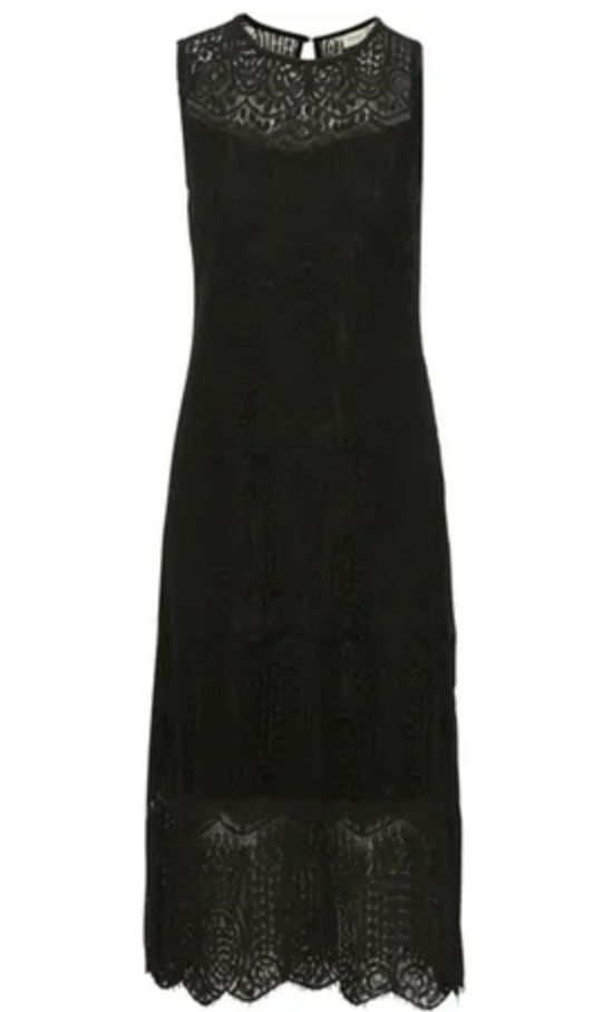 Cate Lace Overlay Dress in Black