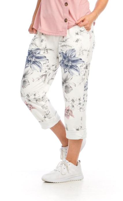 Floral Print Cropped Jogger