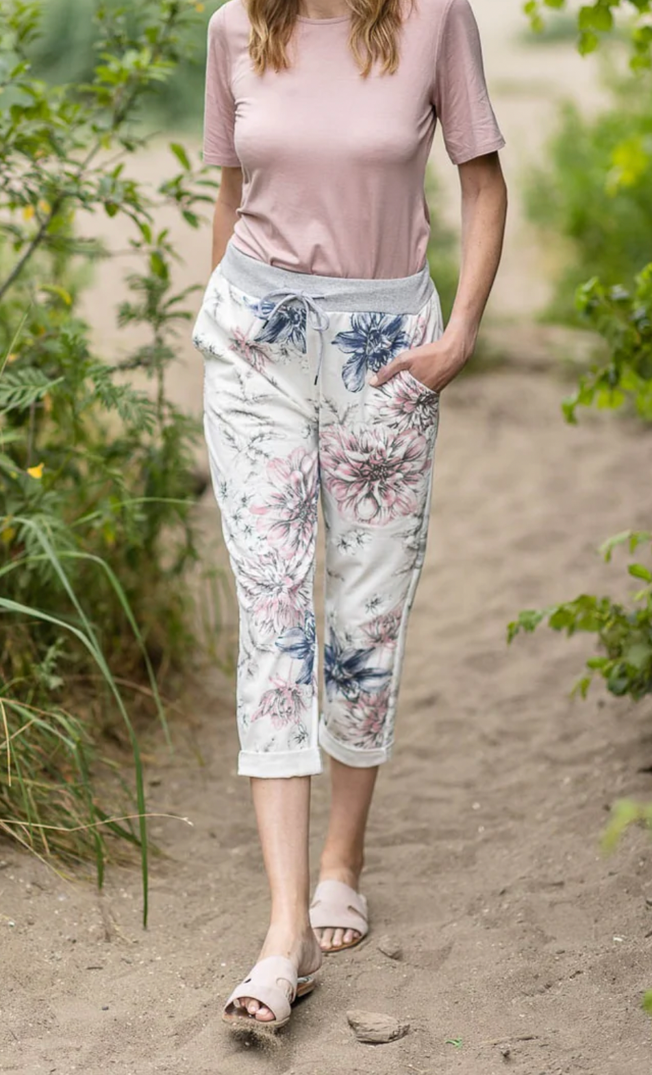 Floral Print Cropped Jogger