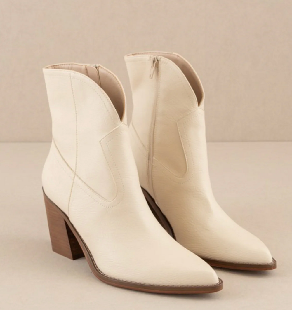 Oasis Society "Harmony" Western Boot available in Creamy Beige or True White