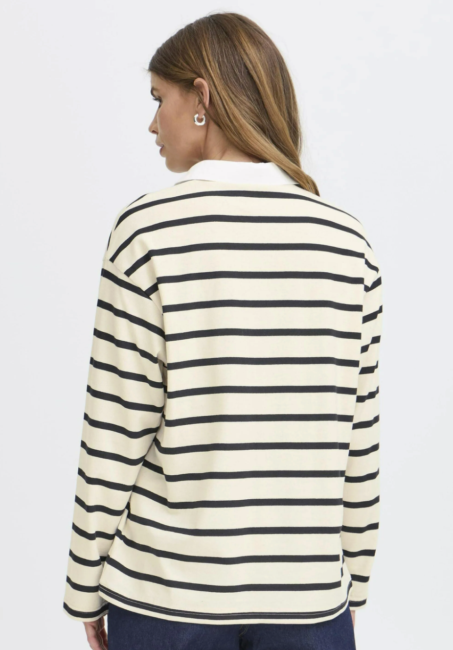 Taupe and Black Polo Top