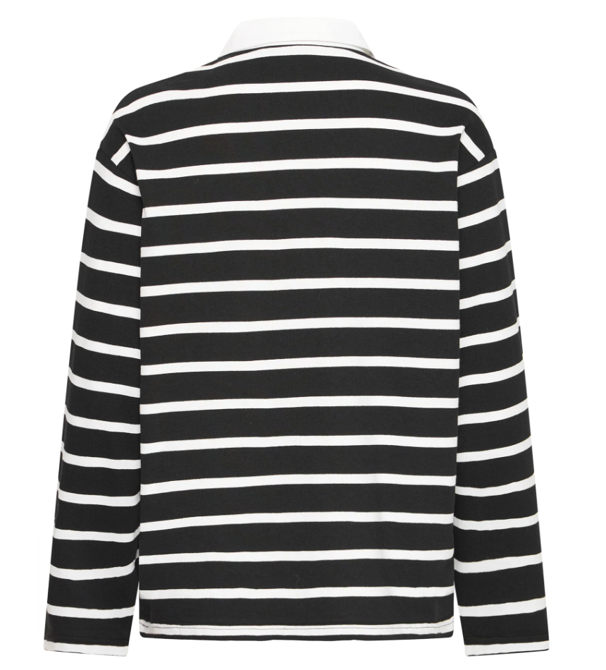 Black and White Polo Top