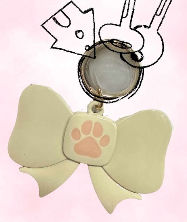 Paw Print Bow KeyChain