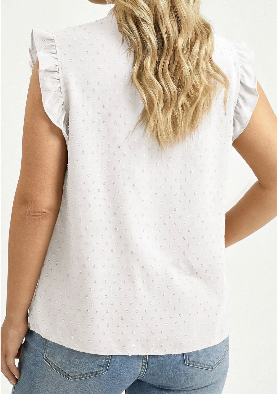 V-Neck Boho White Tank