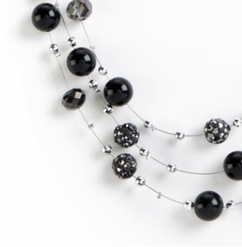 Glass and Rhinestone Multi-Strand Necklace | GC