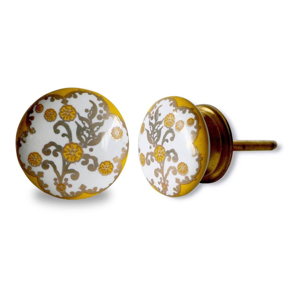 Floral Design Ceramic Knob | NACH