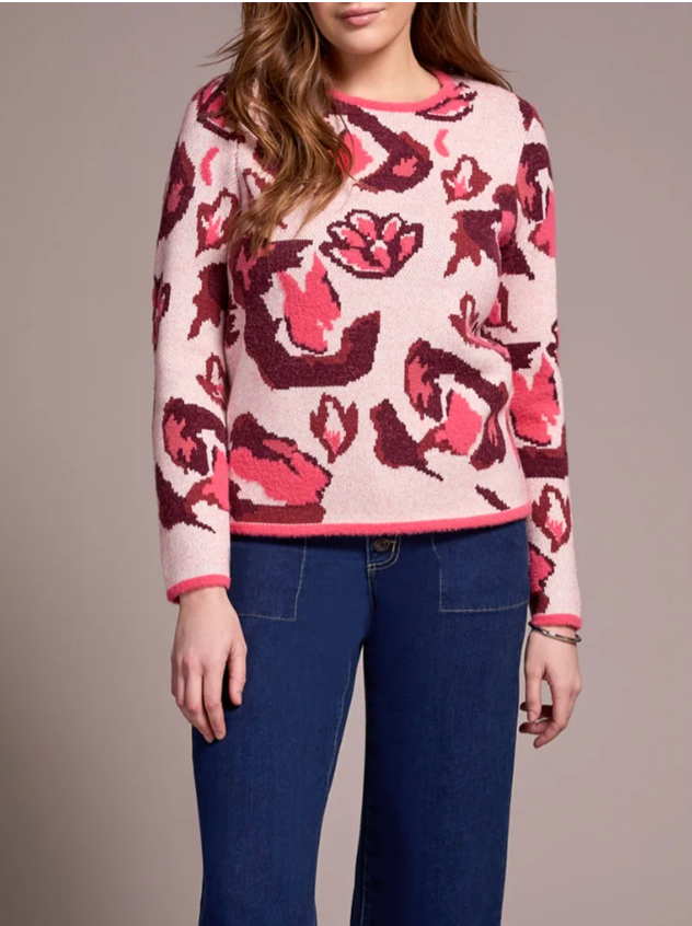 Crew Neck Jacquard Sweater