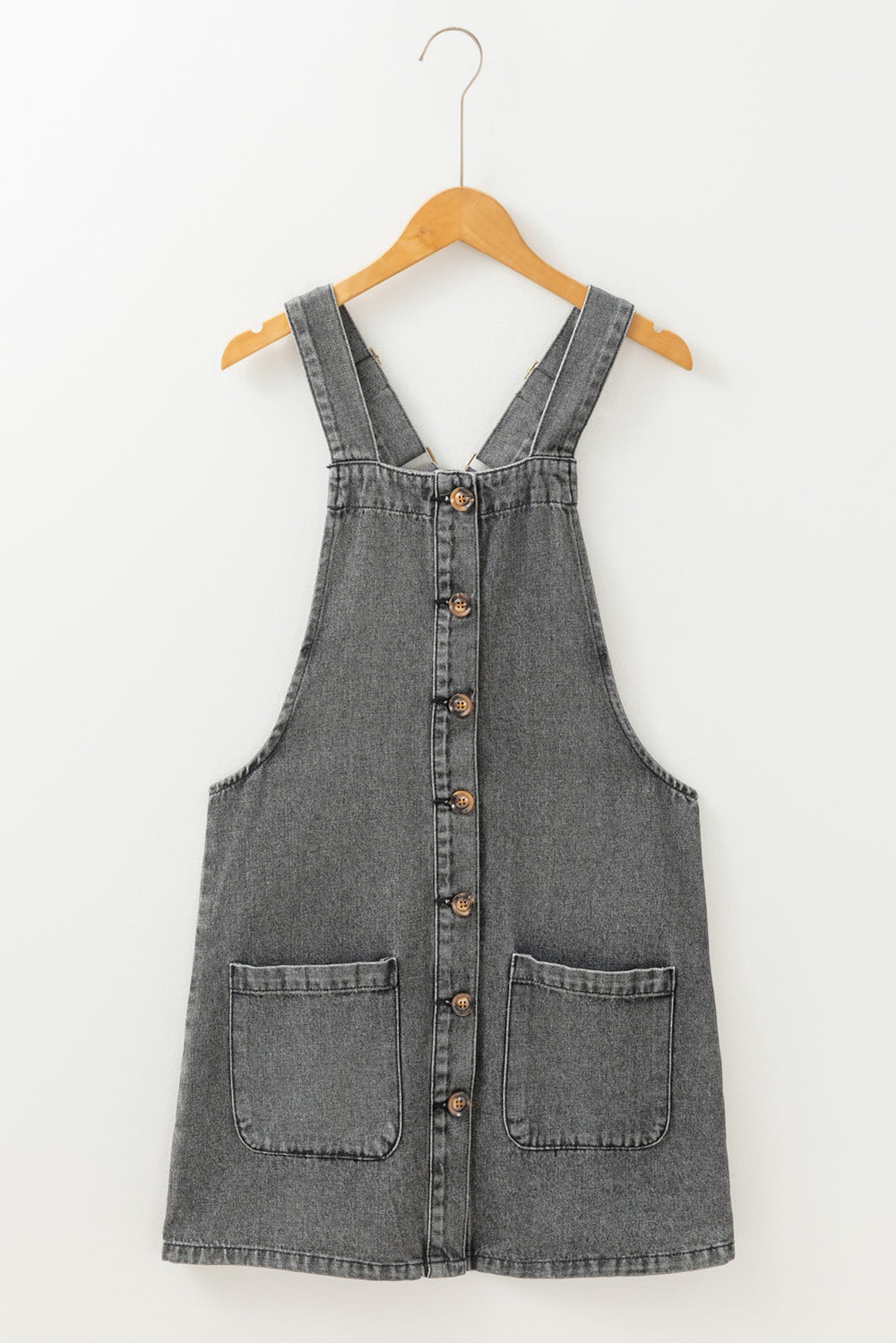 Grey Denim Overall Dress