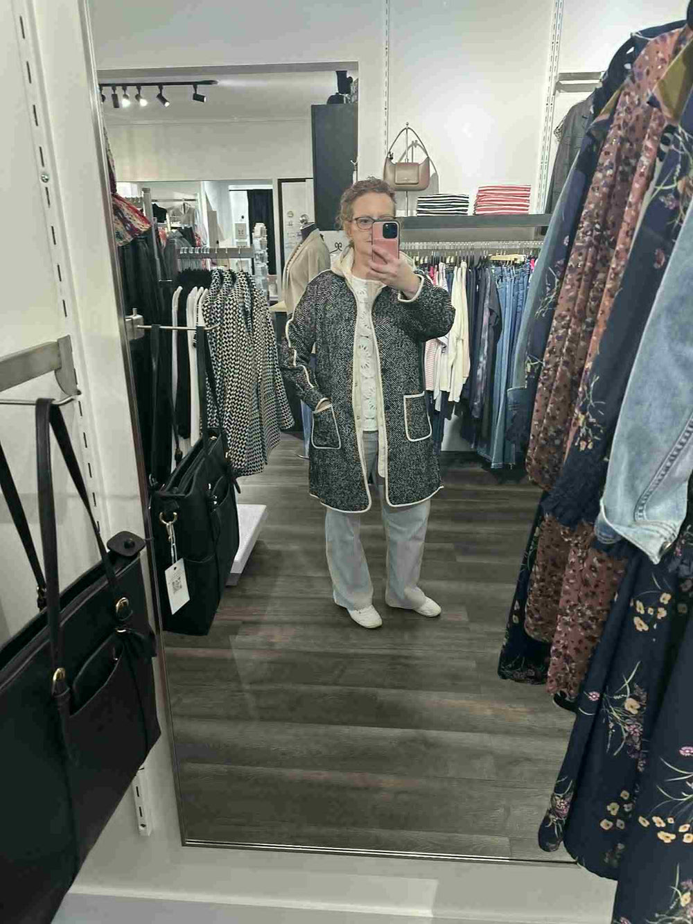 Charcoal and Cream Coat with Fooler Hood by Tribal