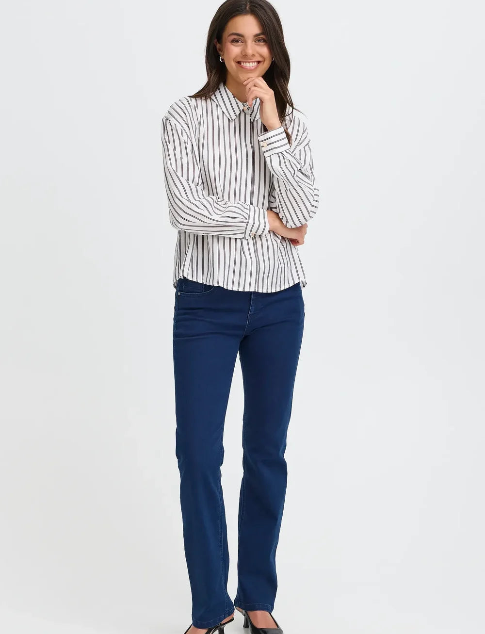 Violet Pinstripe Blouse