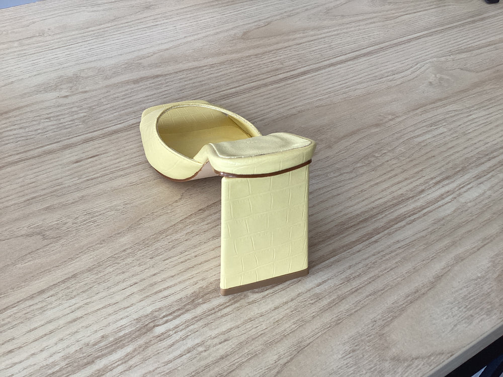 Quinn Crocodile Block Heel