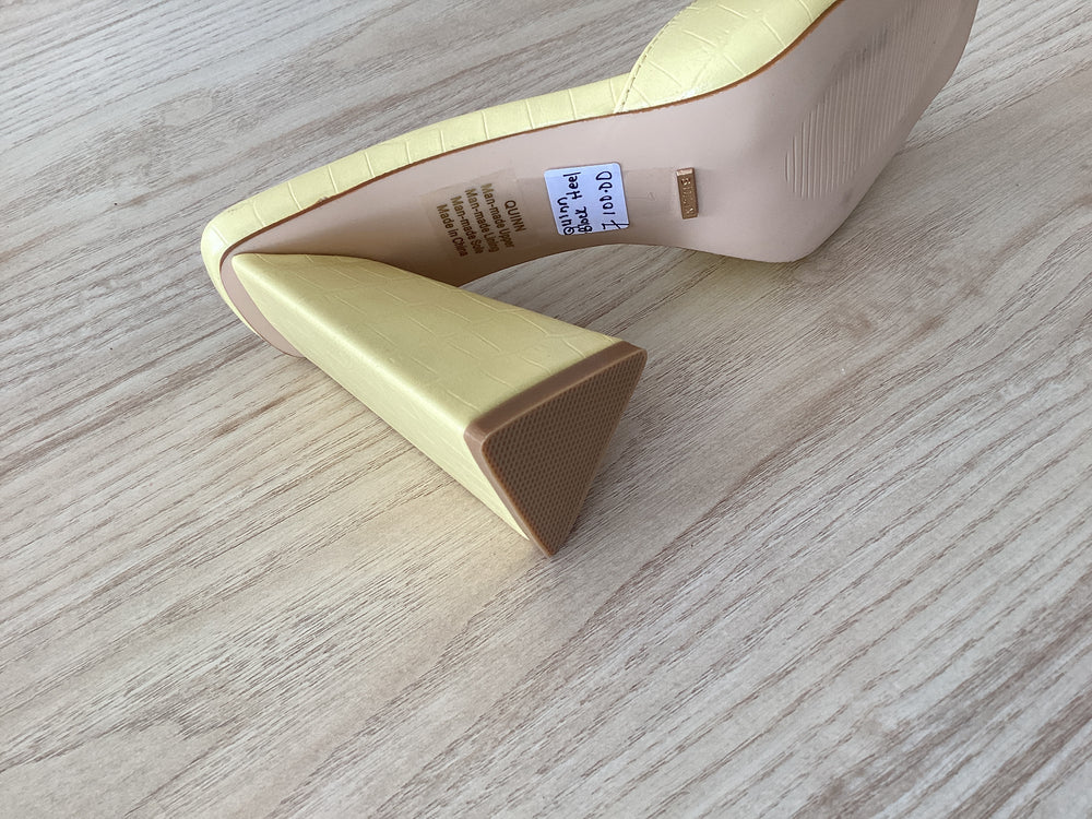 Quinn Crocodile Block Heel
