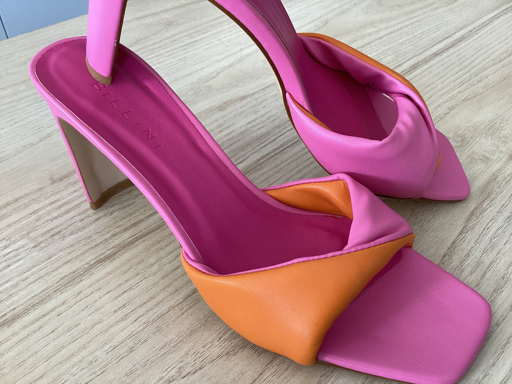 Pine Two-Tone Block Heel