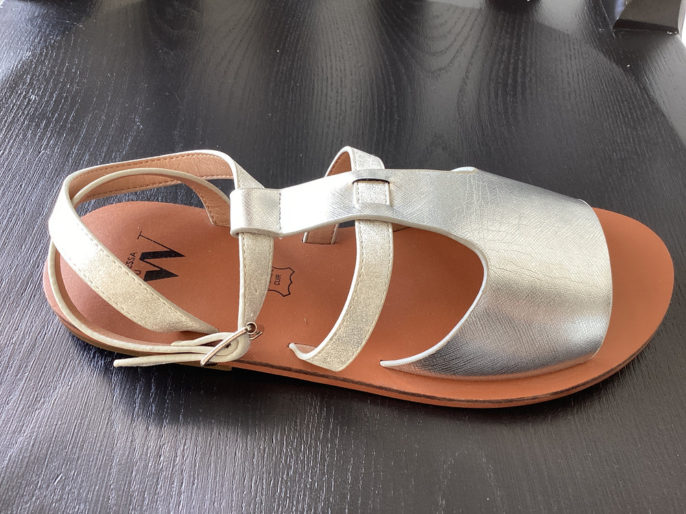 Strappy Metallic Sandal by Vanessa Wu