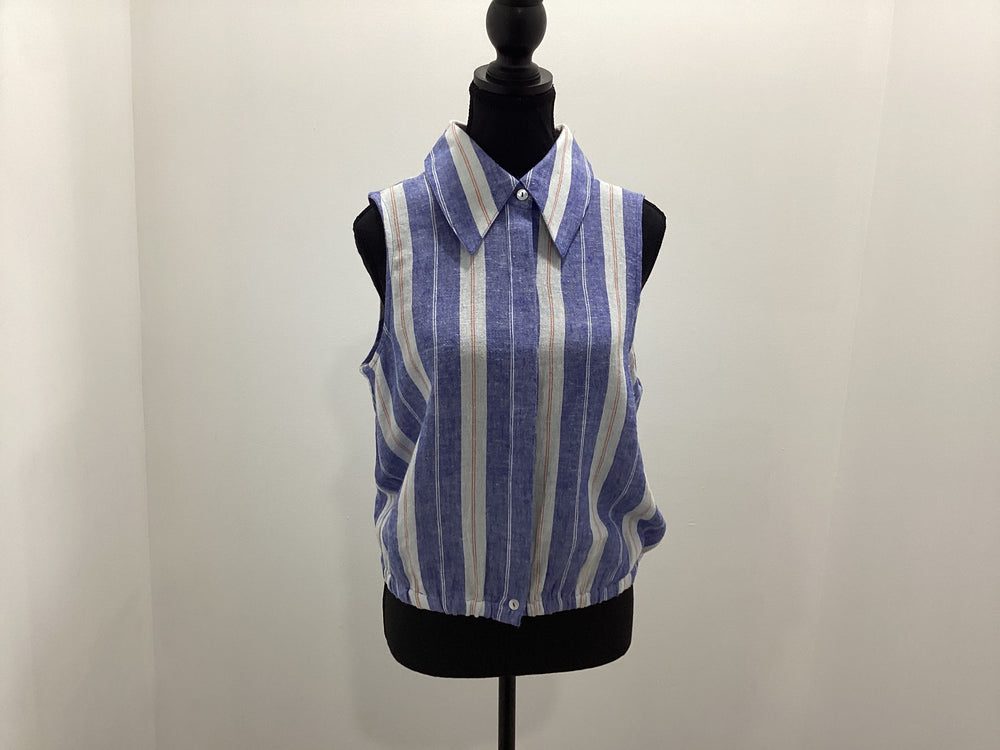 Stripe Sleeveless Collar Shirt | Tribal