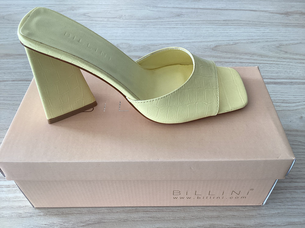 Quinn Crocodile Block Heel