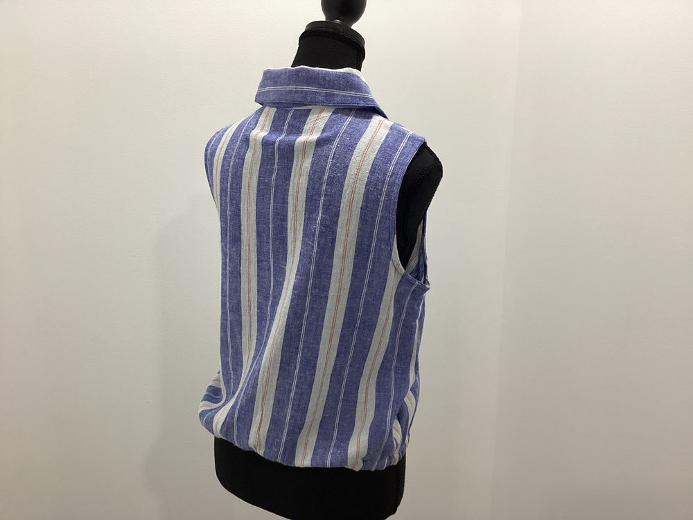 Stripe Sleeveless Collar Shirt | Tribal