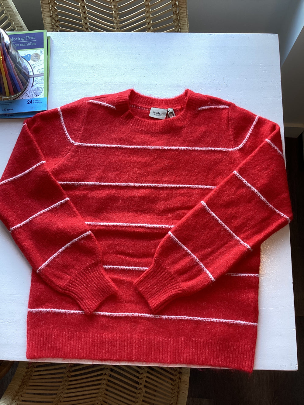 Red Sweater, White Stripes Kendra by Fransa