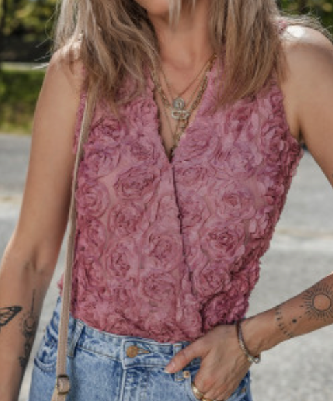Pink Floral Bodysuit