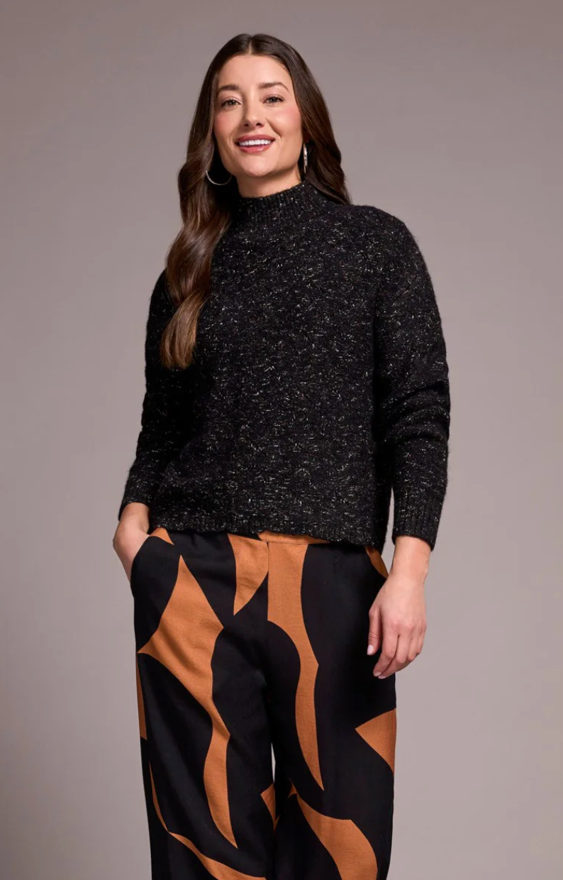 Mock Neck Black Sweater