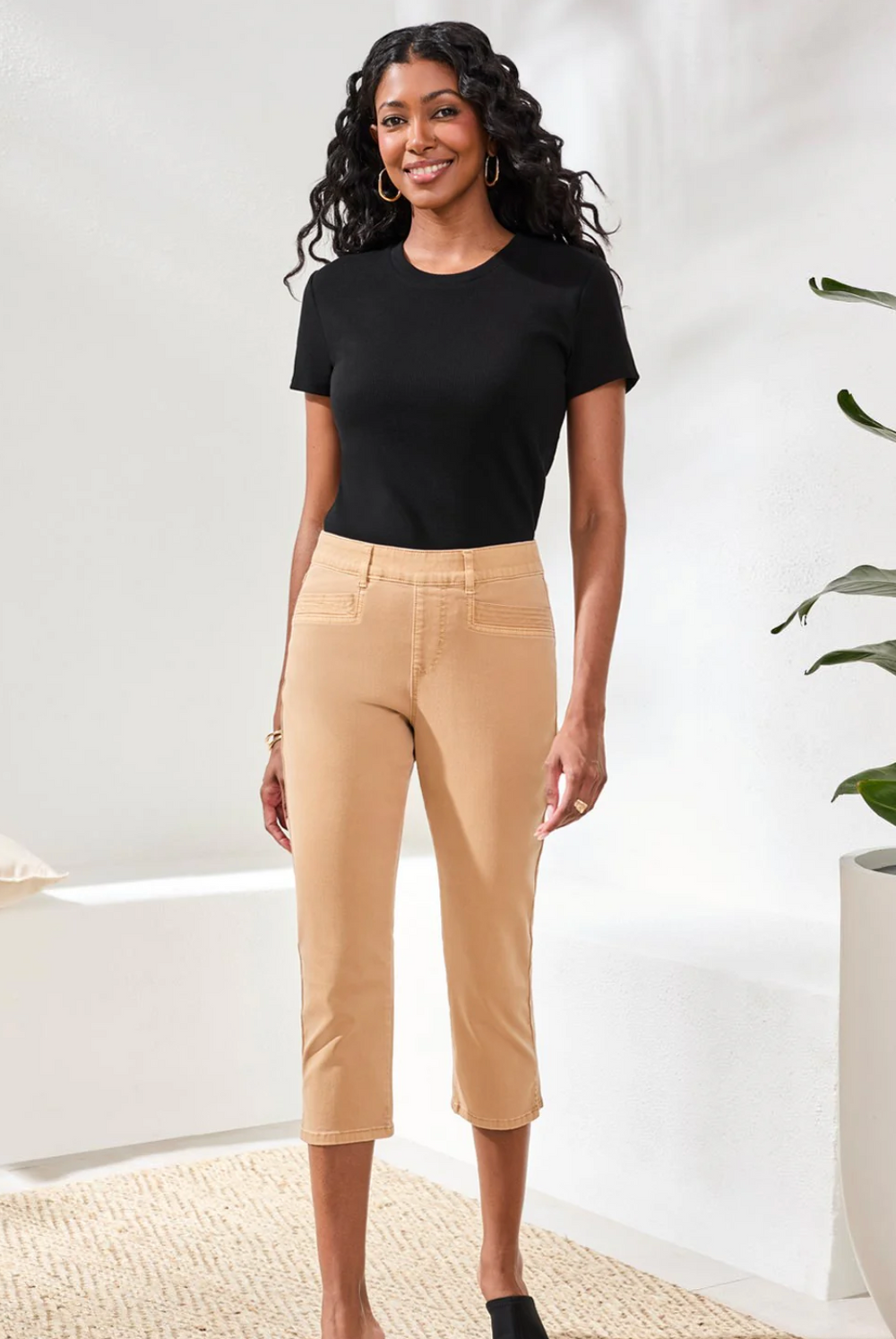 Pull On Capri with Top Stitch Details by Tribal
