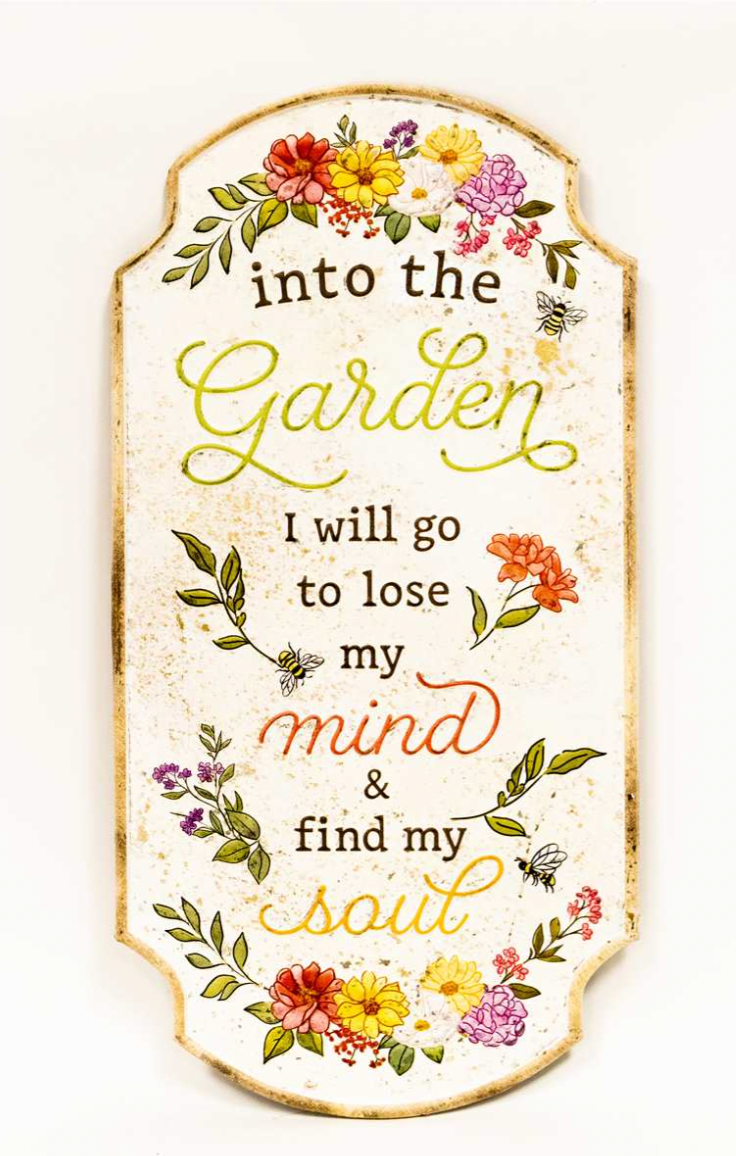 Rustic White Garden Sign