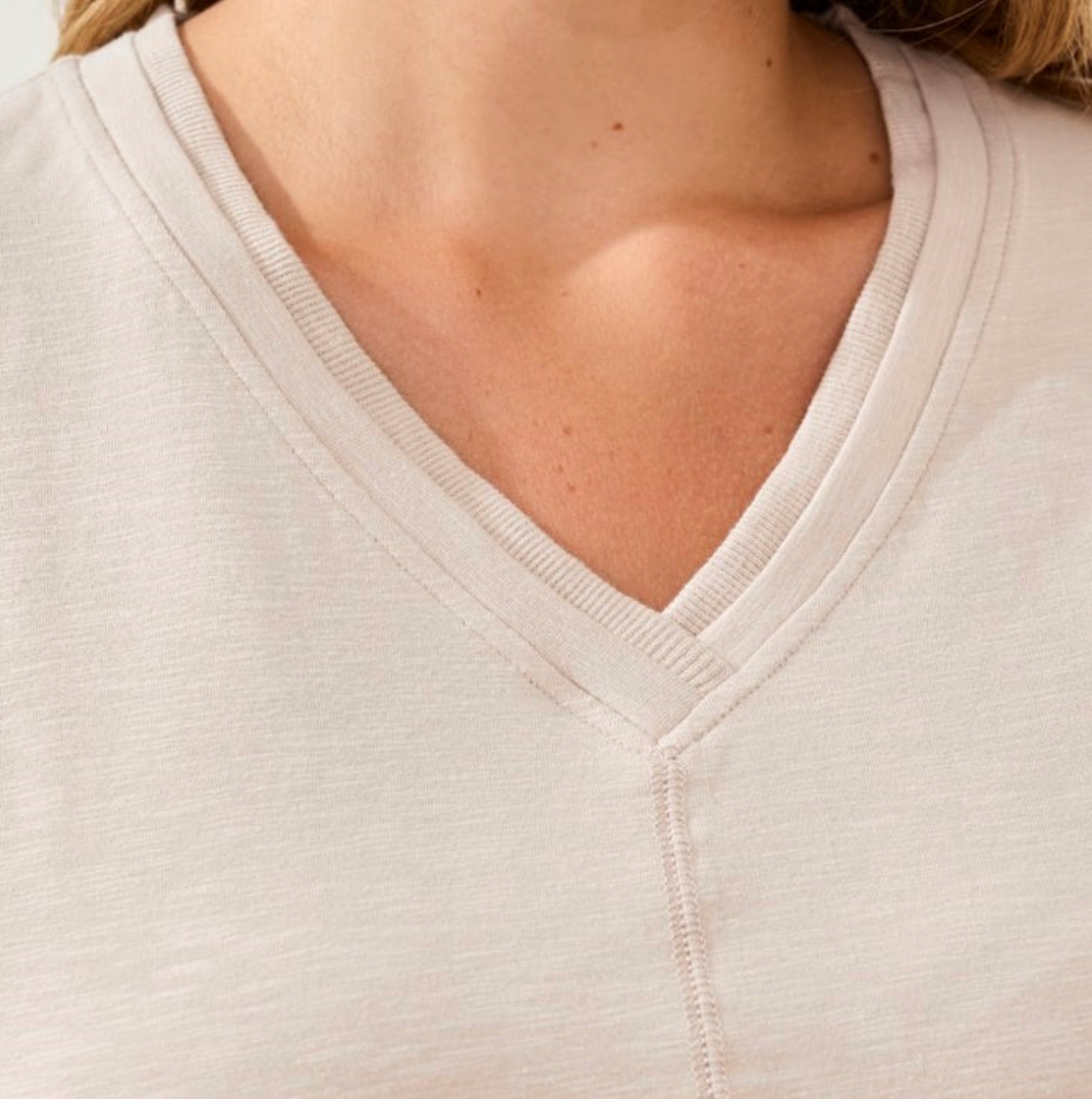 Short Sleeve V Neck Top by Tribal