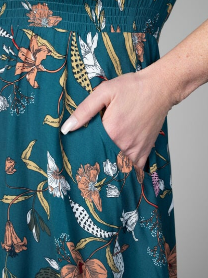 Teal Floral Dress | Papillon