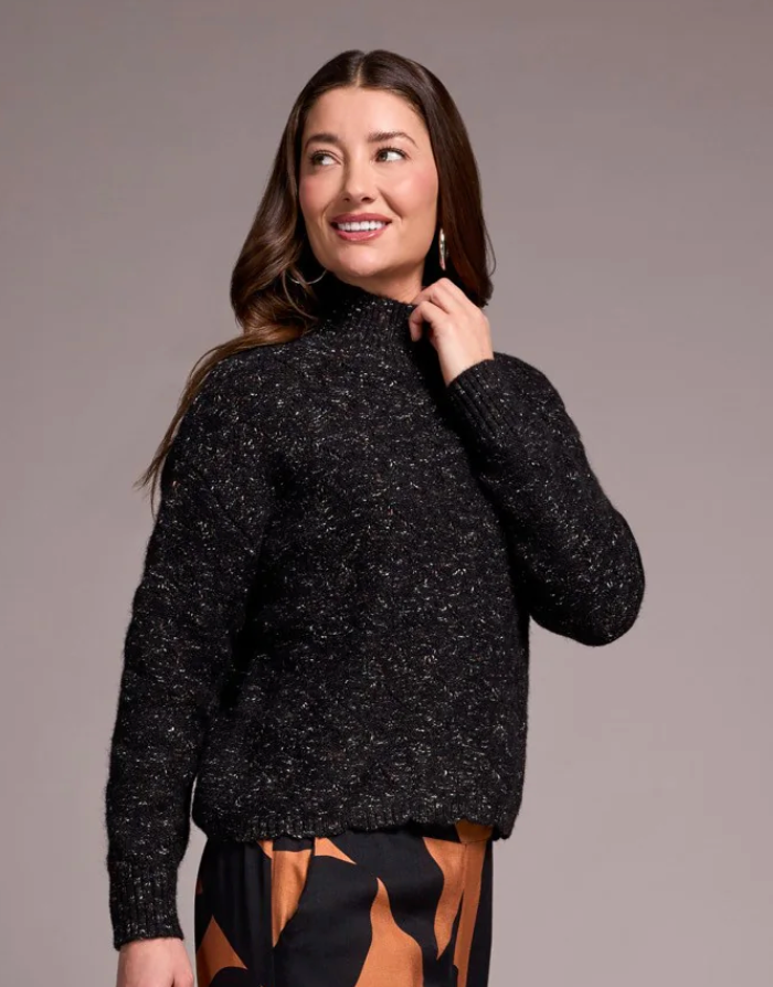 Mock Neck Black Sweater