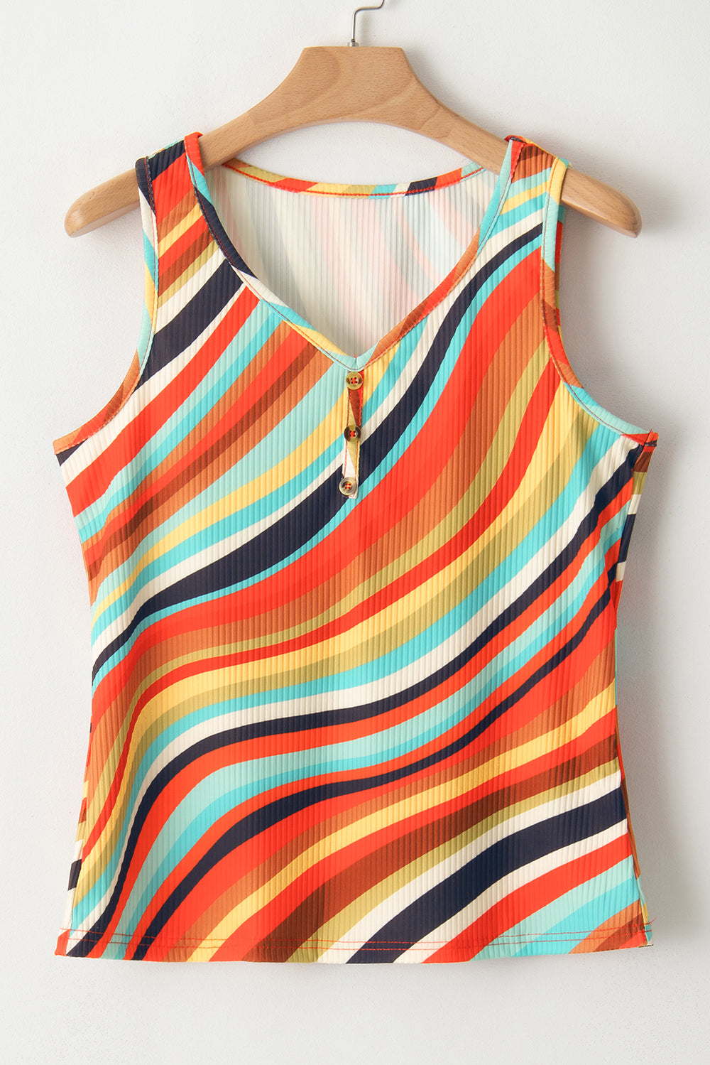 Wavy Vibe VNeck Tank Top